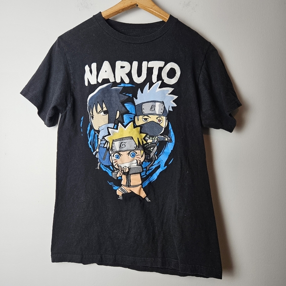 NARUTO Black Tee Unisex Size S 100%‎ Cotton Anime - Picture 1 of 3
